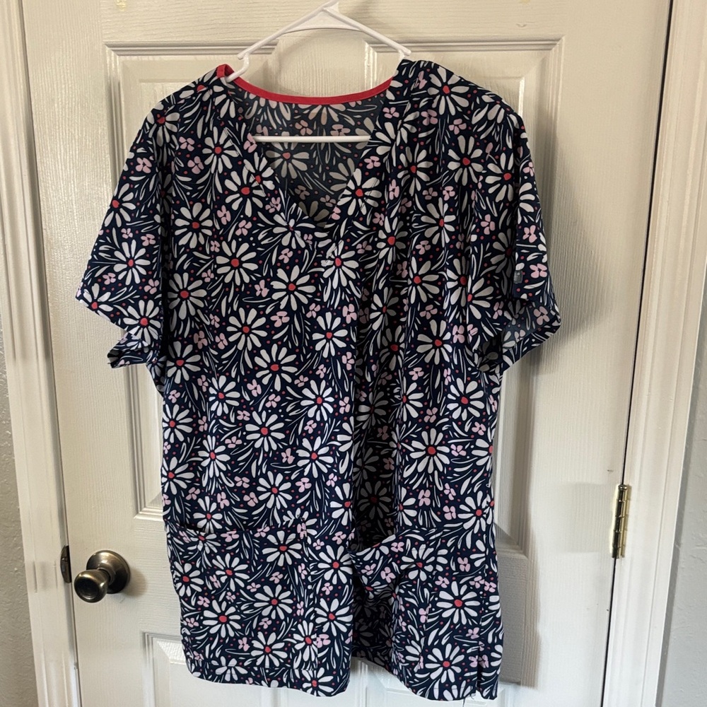 Floral Navy Women's Scrub top